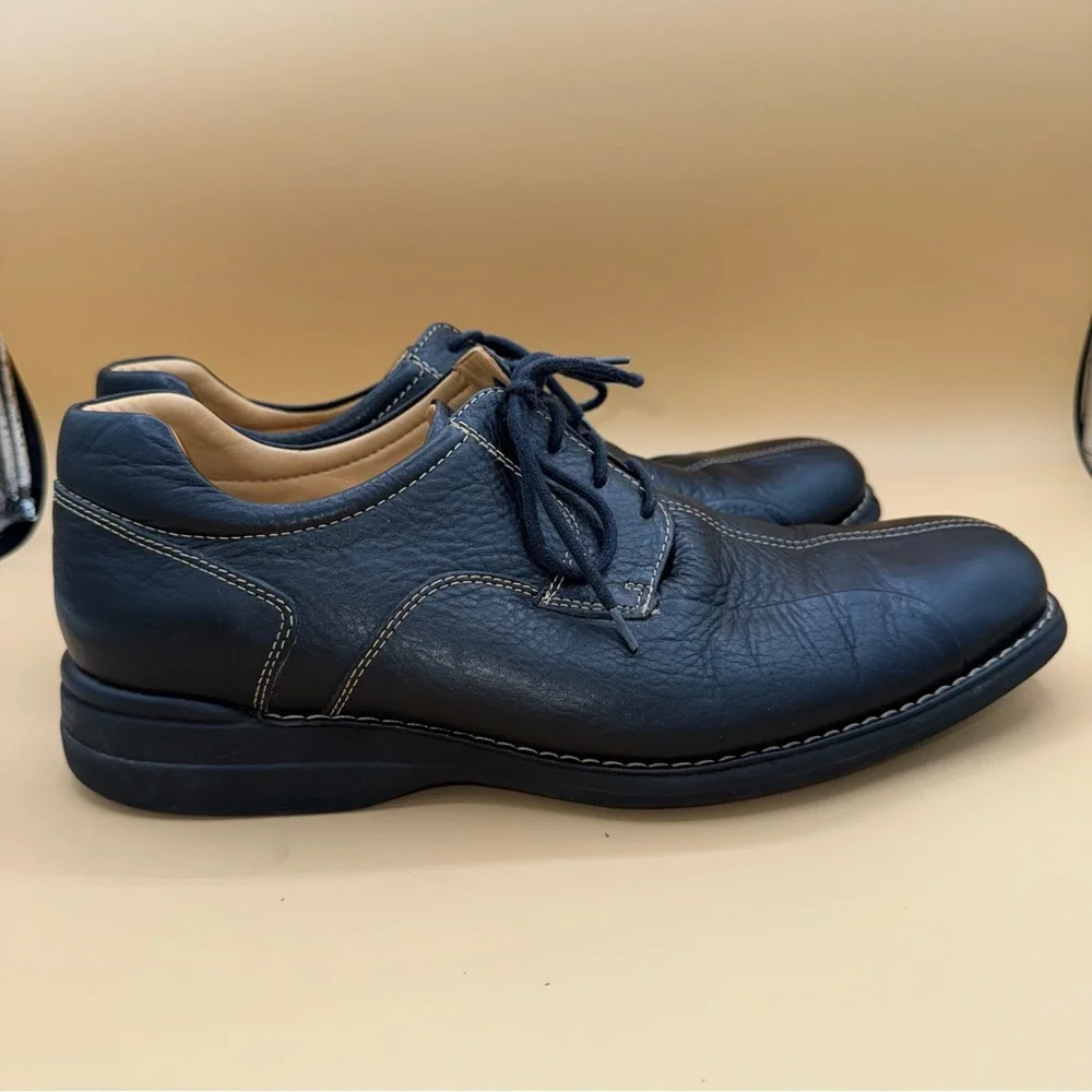 Johnston & Murphy Shuler Black Pebbled Leather Oxford Shoes‎ Men’s Size 12, EUC